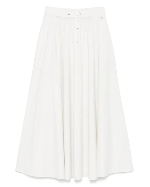 Herno White Flared Midi Skirt