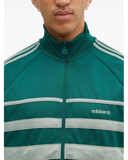 Adidas Green Embroidered-Logo Jacket for men