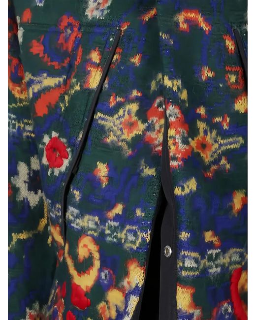 Sacai Blue Paisley-Pattern Wool Jacket for men