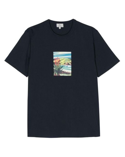 T-shirt en coton à imprimé graphique Woolrich pour homme en coloris Blue