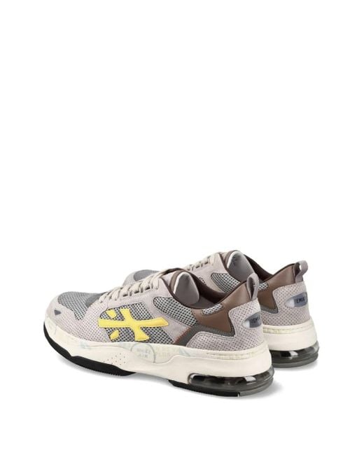 Premiata White Drake Mesh-Panel Sneakers for men