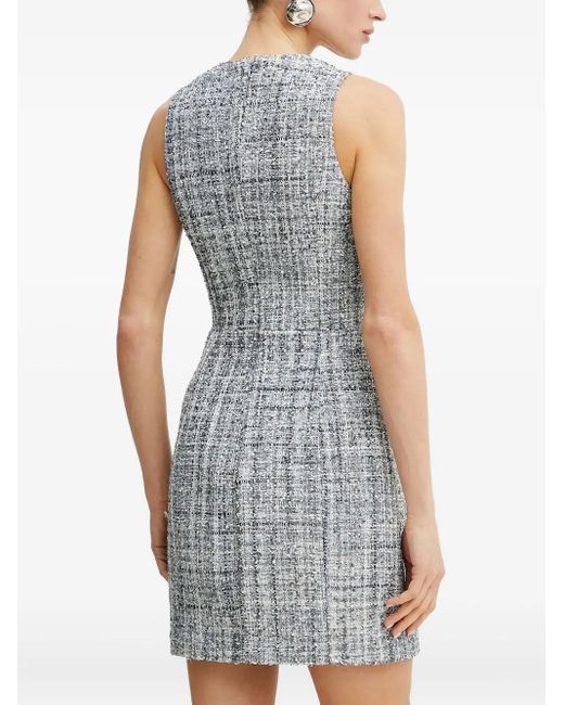 Guess Blue Sadie Tweed Button-Front Mini Dress