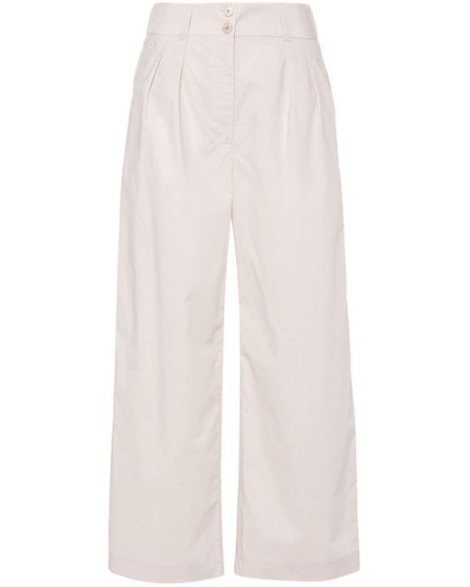 Woolrich White High-waist Straight Trousers