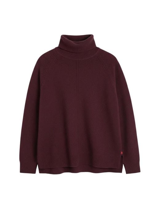 Chinti & Parker Purple Roll-Neck Raglan-Sleeve Sweater