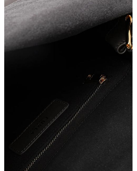 Furla Black Small Domus Leather Shoulder Bag