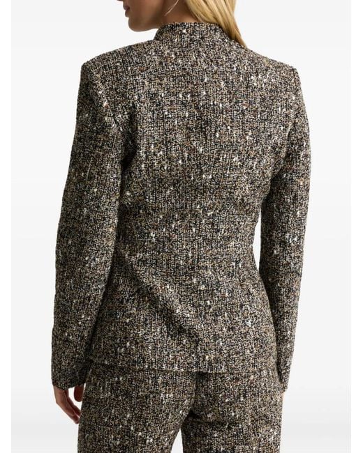 St. John Black Buttoned Tweed Jacket