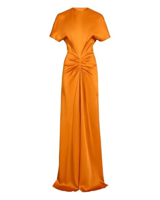 victoria beckham orange halter dress Spaghetti Strap Cutout Gown by Victoria Beckham
