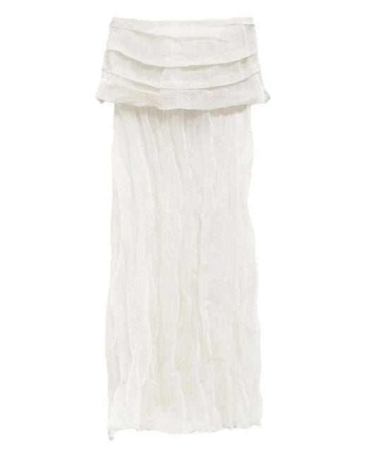 Gonna Con Arricciatura di Paloma Wool in White