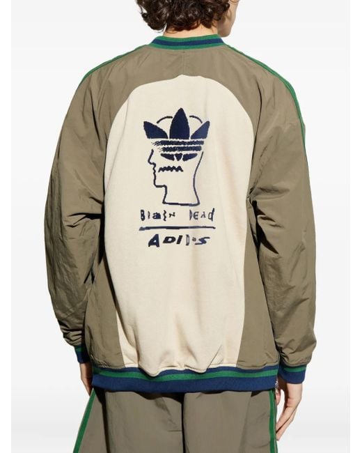 Adidas Green X Brain Dead Originals Colour-Block Logo Sweatshirt for men