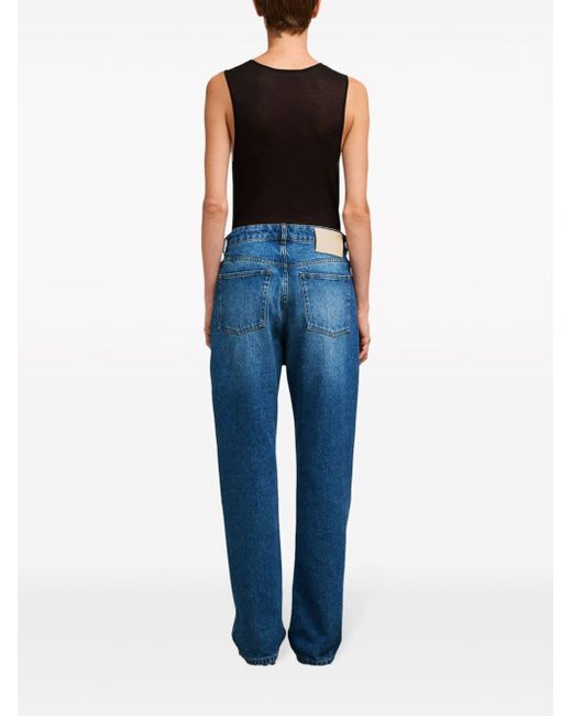 AMI Blue Loose-fit Straight-leg Jeans