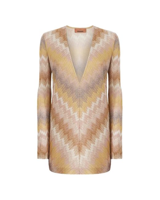 Missoni Women's Natural V-Neck Chevron Mini Dress Missoni Women's Natural V-Neck Chevron Mini Dress