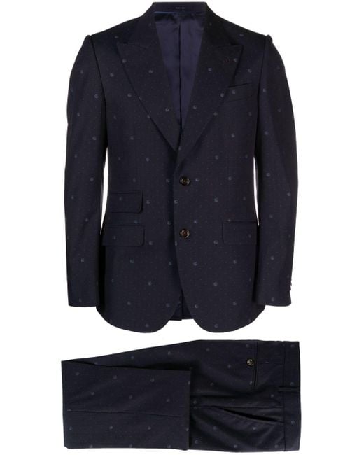 Gucci Anzug mit GG-Jacquardmuster in Blue für Herren