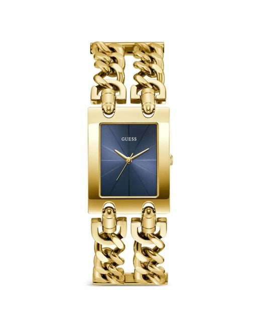 Guess Metallic Rectangular-Case 28Mm Watch