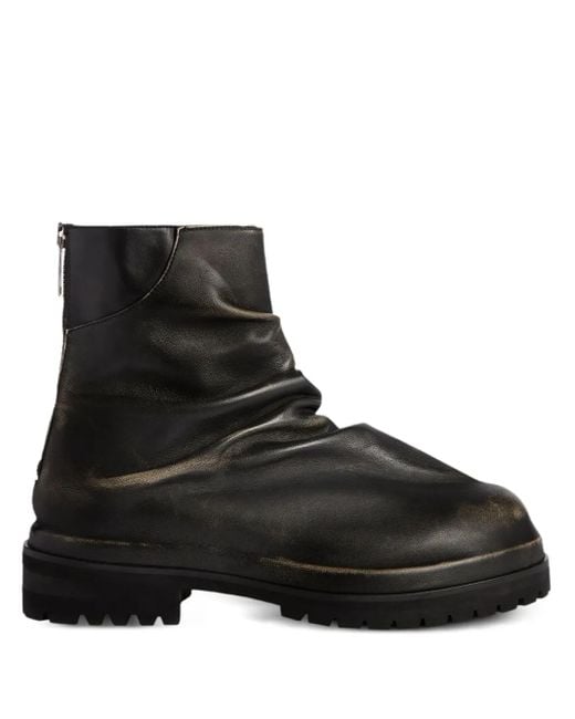 424 Black Marathon Distressed Boots for men