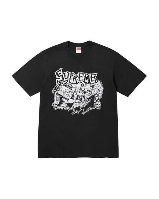 Supreme Black Graphic-Print T-Shirt for men