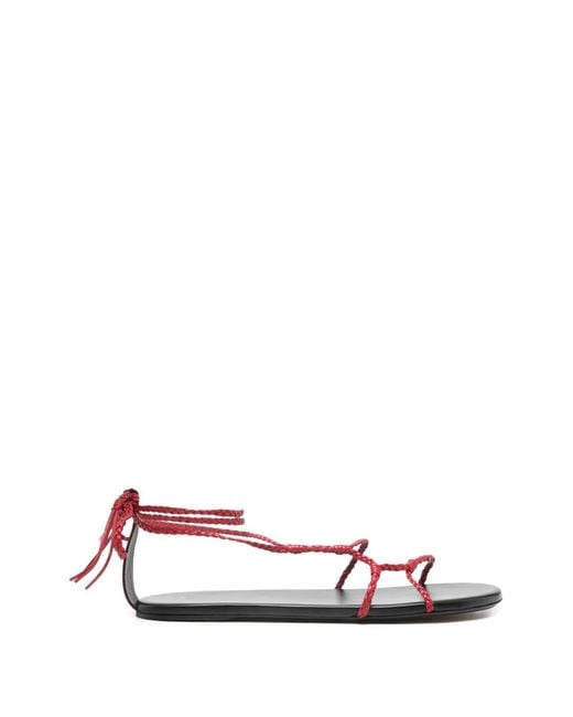 Jude White Atlas Woven Flat Sandals
