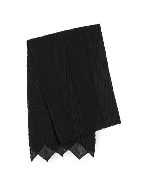 Pleats Please Issey Miyake Black Pleated Scarf