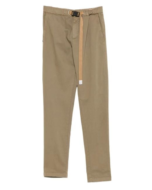 White Sand Natural Robert Belted Trousers for men