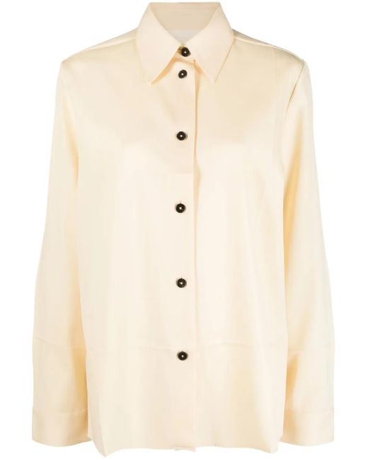 Jil Sander Natural Long-Sleeve Wool Shirt