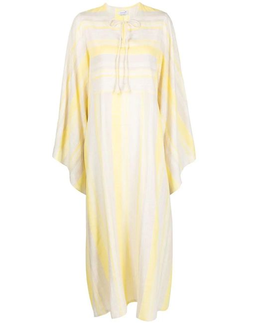 Bambah Metallic Striped Tie-Fastening Kaftan Dress