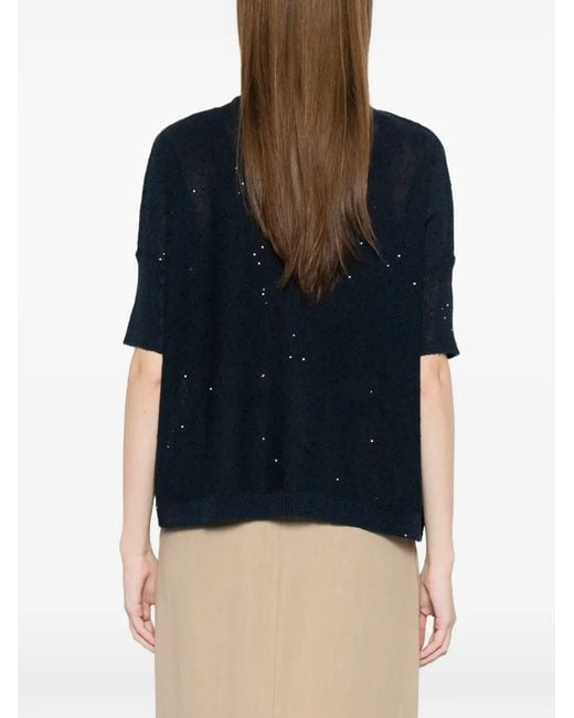 Antonelli Blue Agatea Embellished T-Shirt