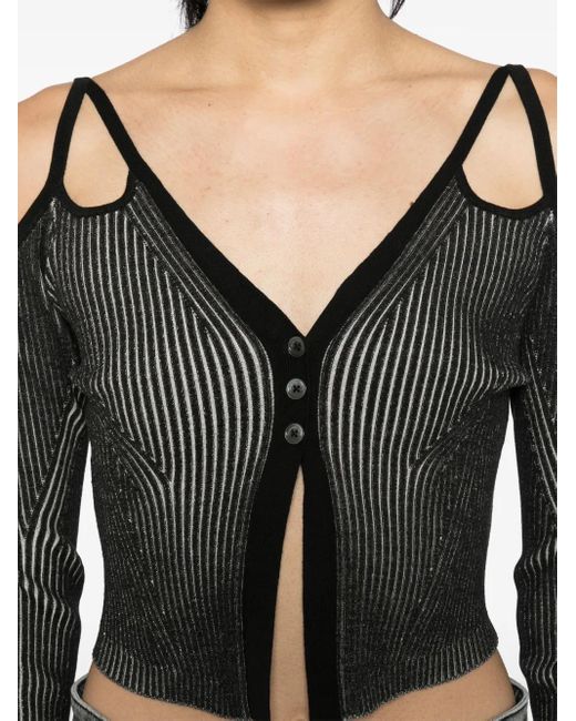 Feng Chen Wang Black Cardigan Mit Cut-Outs