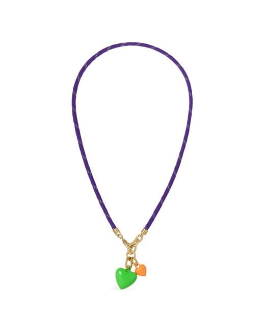 Roxanne Assoulin Blue Happy Cord Heart Necklace