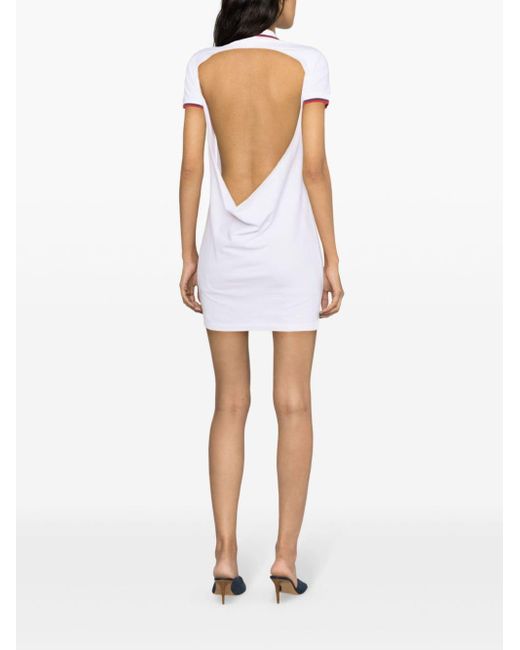 DSquared² White Stripe-trim Cotton Polo Dress