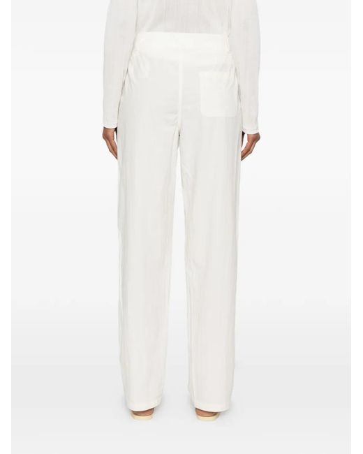The Row White Fael Straight-Leg Trousers