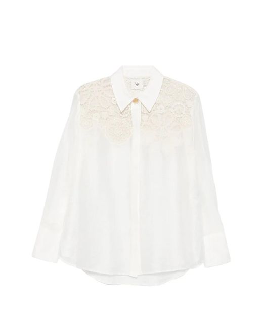 Aje. White Gia Embroidered Shirt