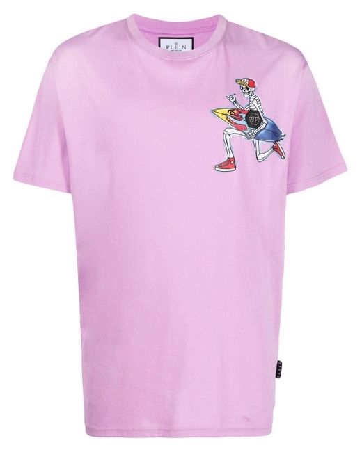 T-shirt en coton Hawaii à imprimé graphique Philipp Plein pour homme en coloris Pink