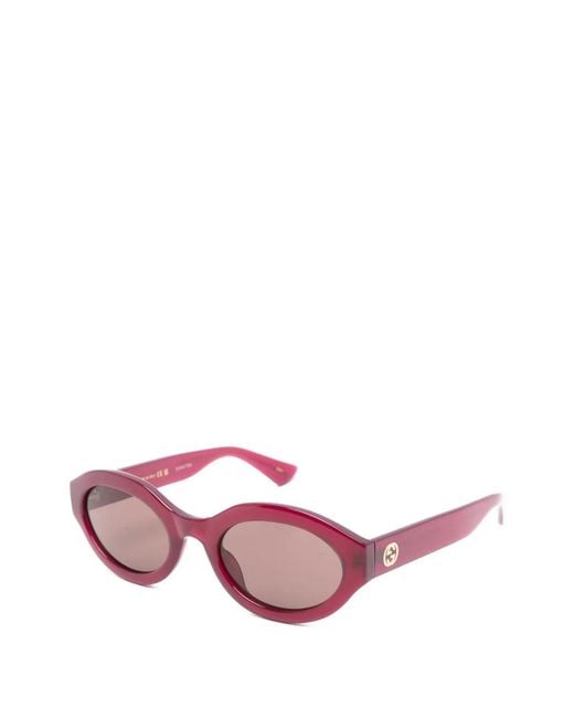 Gucci Pink Interlocking G Oval-Frame Sunglasses