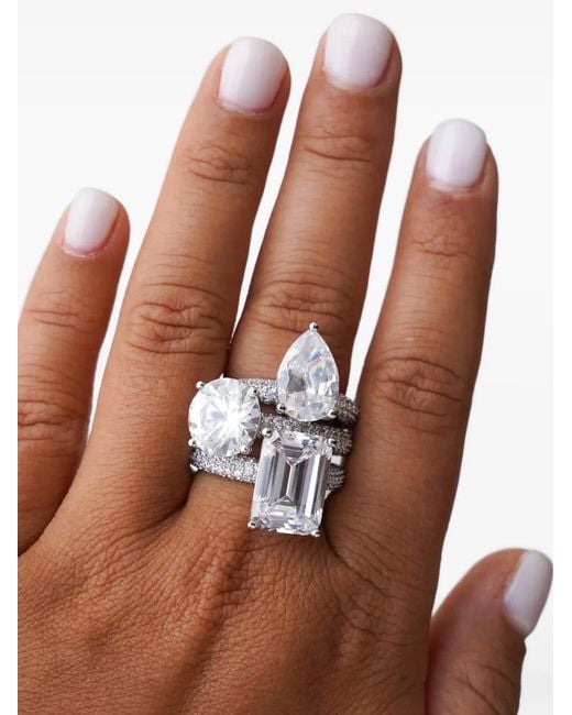 Izabel Display White Mega Drop Pavé Ring