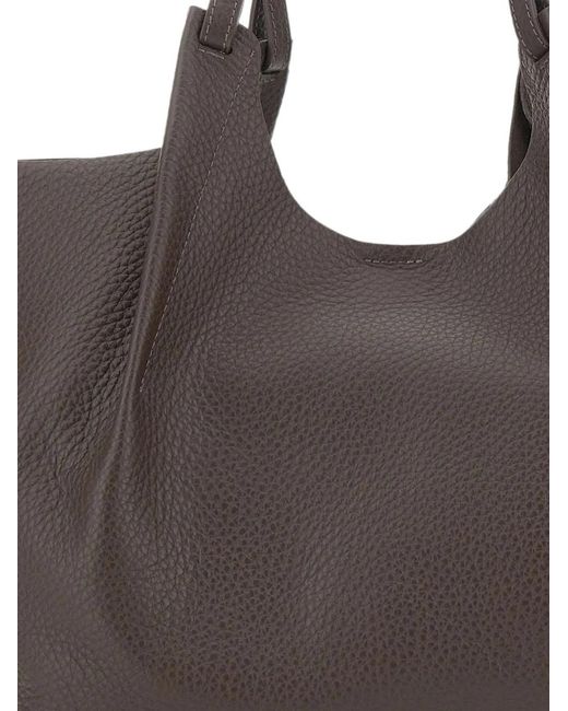 Gianni Chiarini Brown Large Dua Hammered Leather Tote Bag