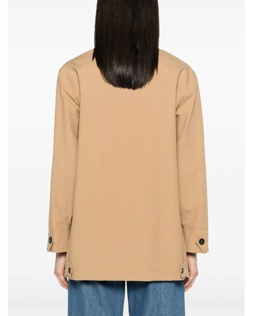 Fabiana Filippi Natural High-Neck Single-Breasted Coat