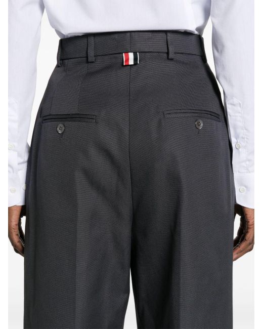 Thom Browne Gray High-waisted Cropped Trousers