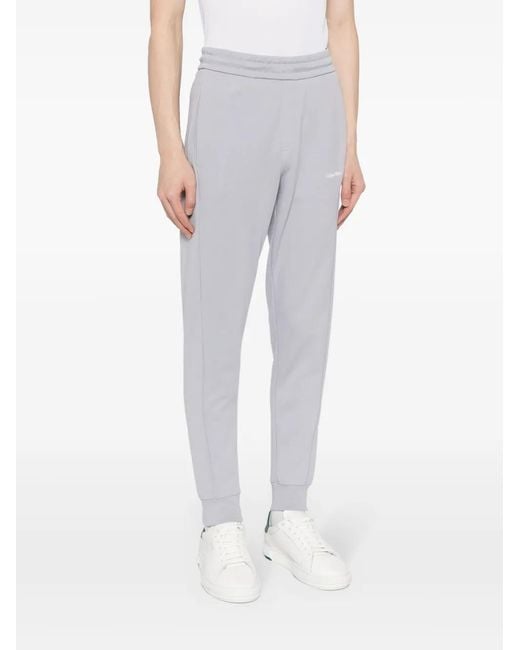 Calvin Klein Gray Logo-Print Track Pants for men