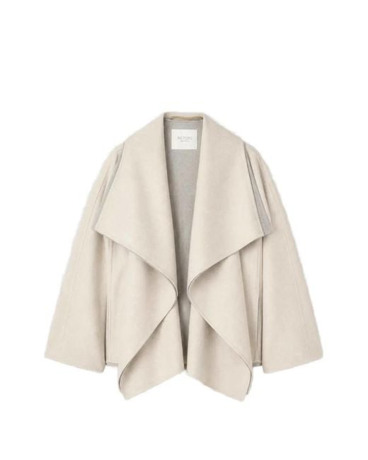 RETORI Natural Shawl-Collar Open-Front Jacket