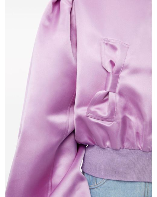 Nina Ricci Pink Cropped-Bomberjacke aus Satin