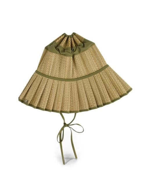 Lorna Murray Green Capri Pleated Grass-Fibre Sun Hat