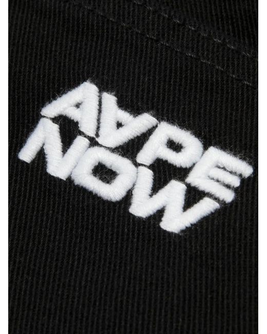 Aape By A Bathing Ape Black Logo-Detail Wide-Leg Trousers for men