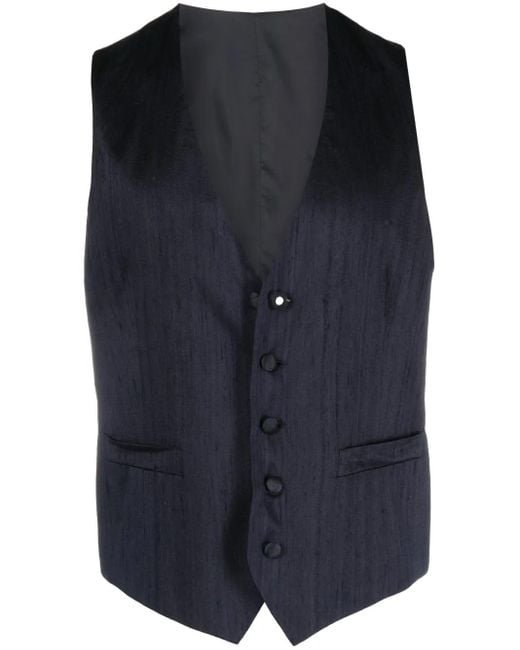 Lardini Blue Logo-Patch Waistcoat for men