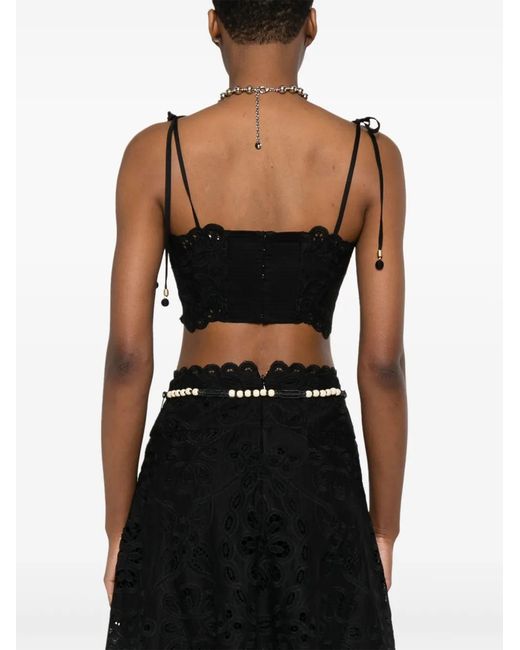 Zimmermann Black Rhiannon Crop Top