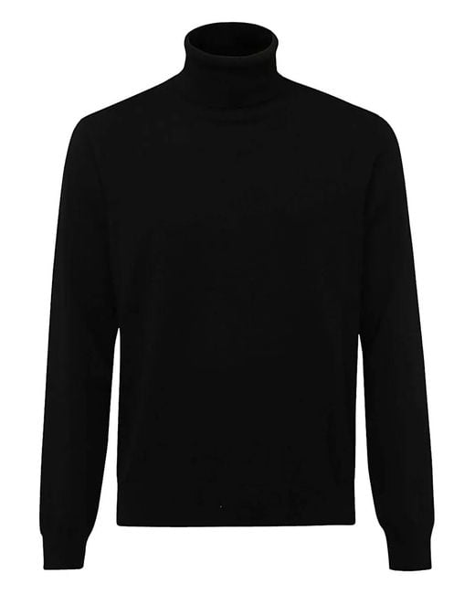 Malo Black Roll-Neck Sweater for men