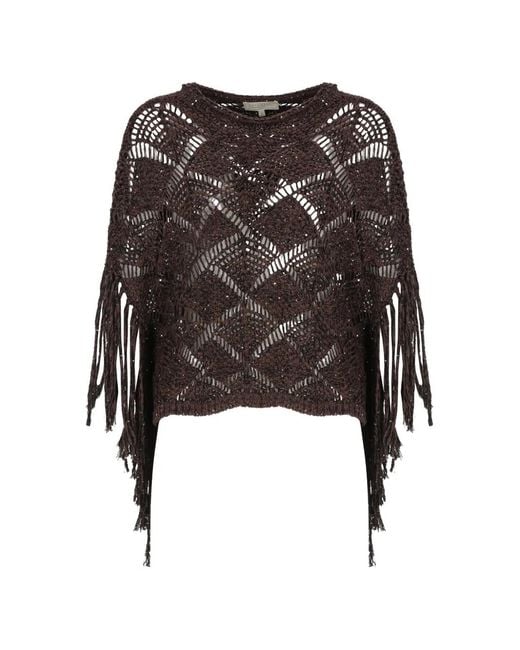 Antonelli Black Sequin-Embellished Fringed Sweater