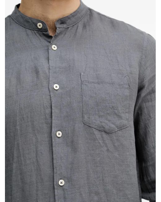 Benetton Gray Chemise À Col Mao for men