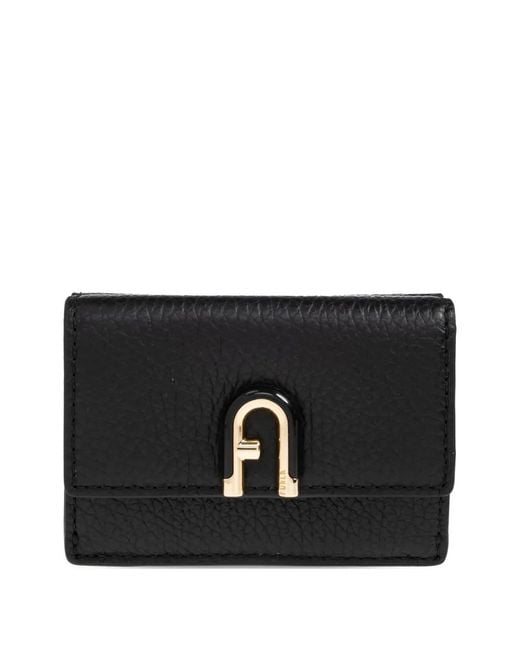 Portafoglio Idea Small Con Placca Logo di Furla in Black