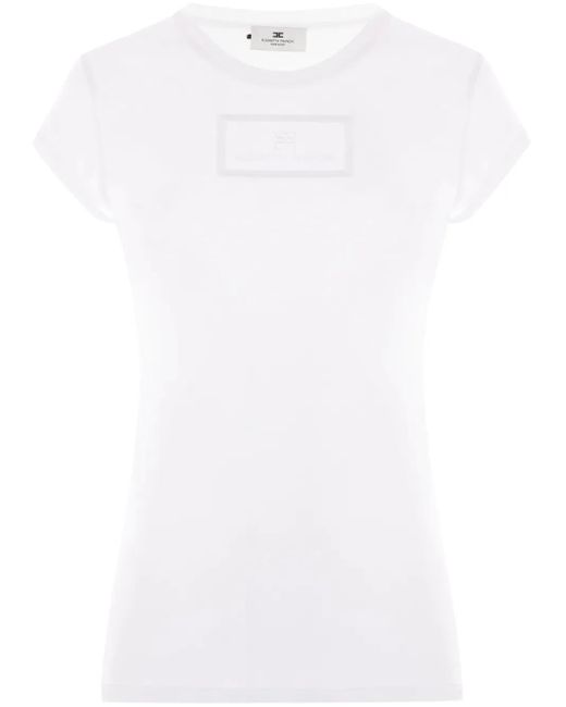 Elisabetta Franchi White Logo-Print T-Shirt