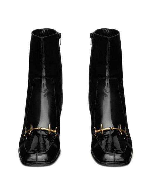 Stivali Beau 75 Horsebit di Saint Laurent in Black da Uomo