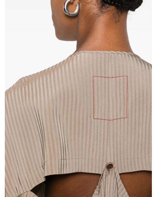 Uma Wang Natural Striped Midi Dress